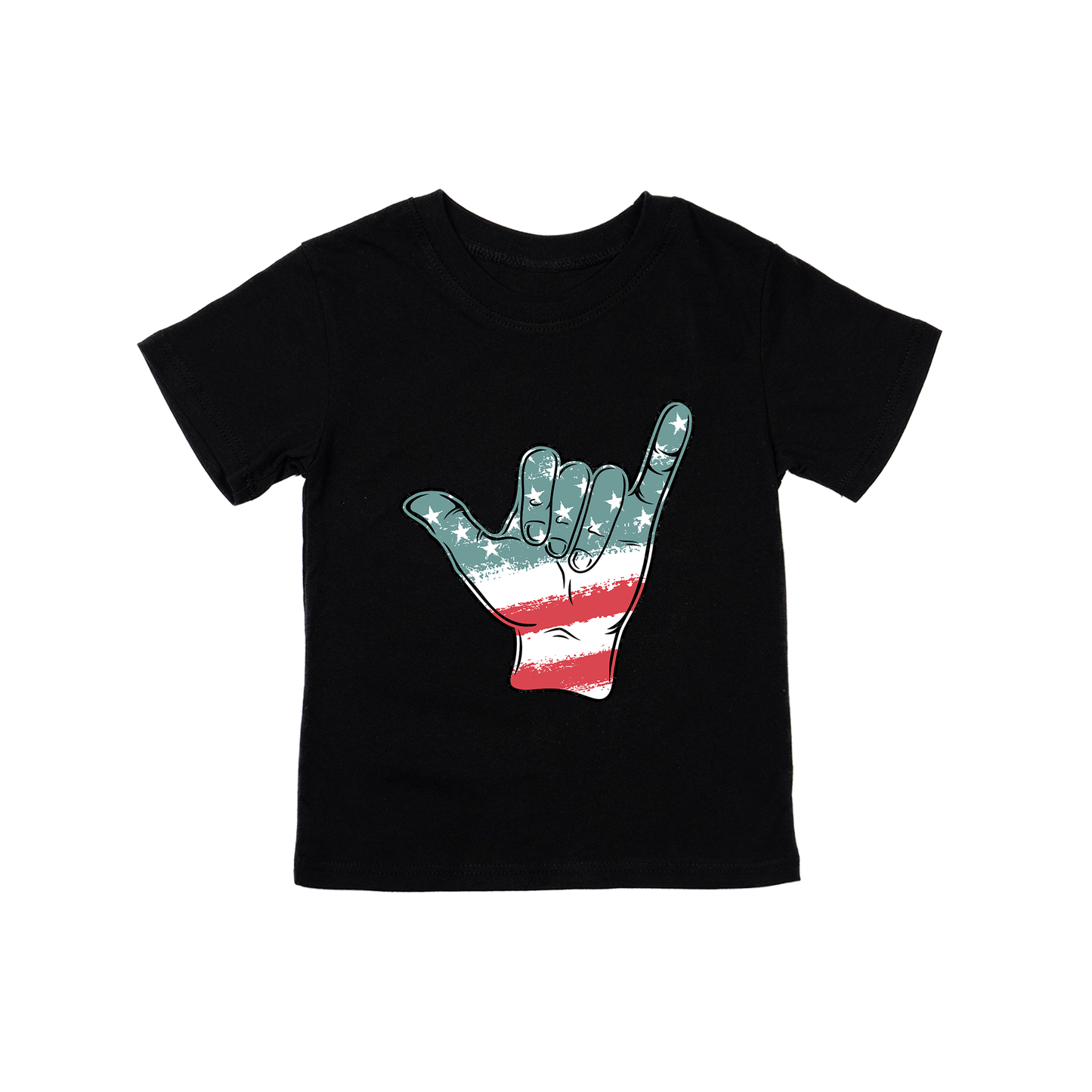 Patriotic Hang Loose - Kids Tee (Black)