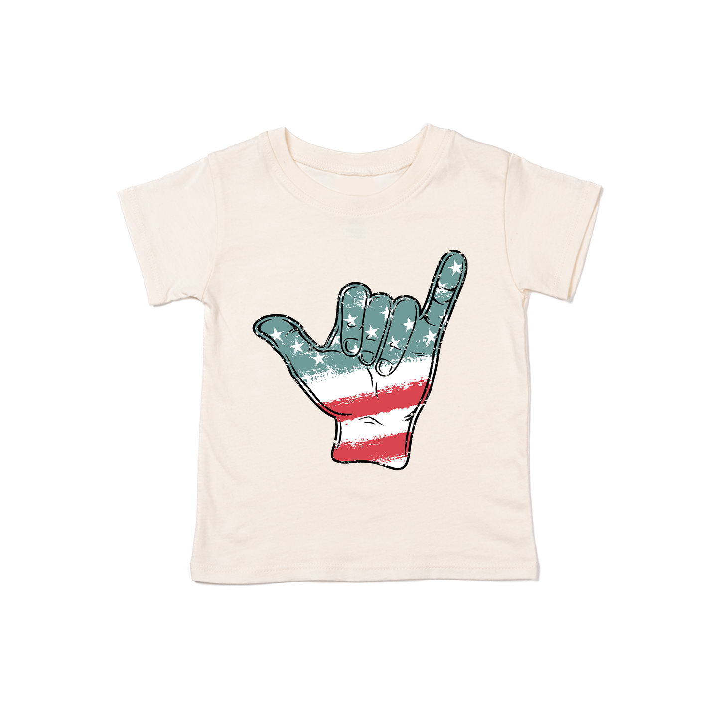 Patriotic Hang Loose - Kids Tee (Natural)