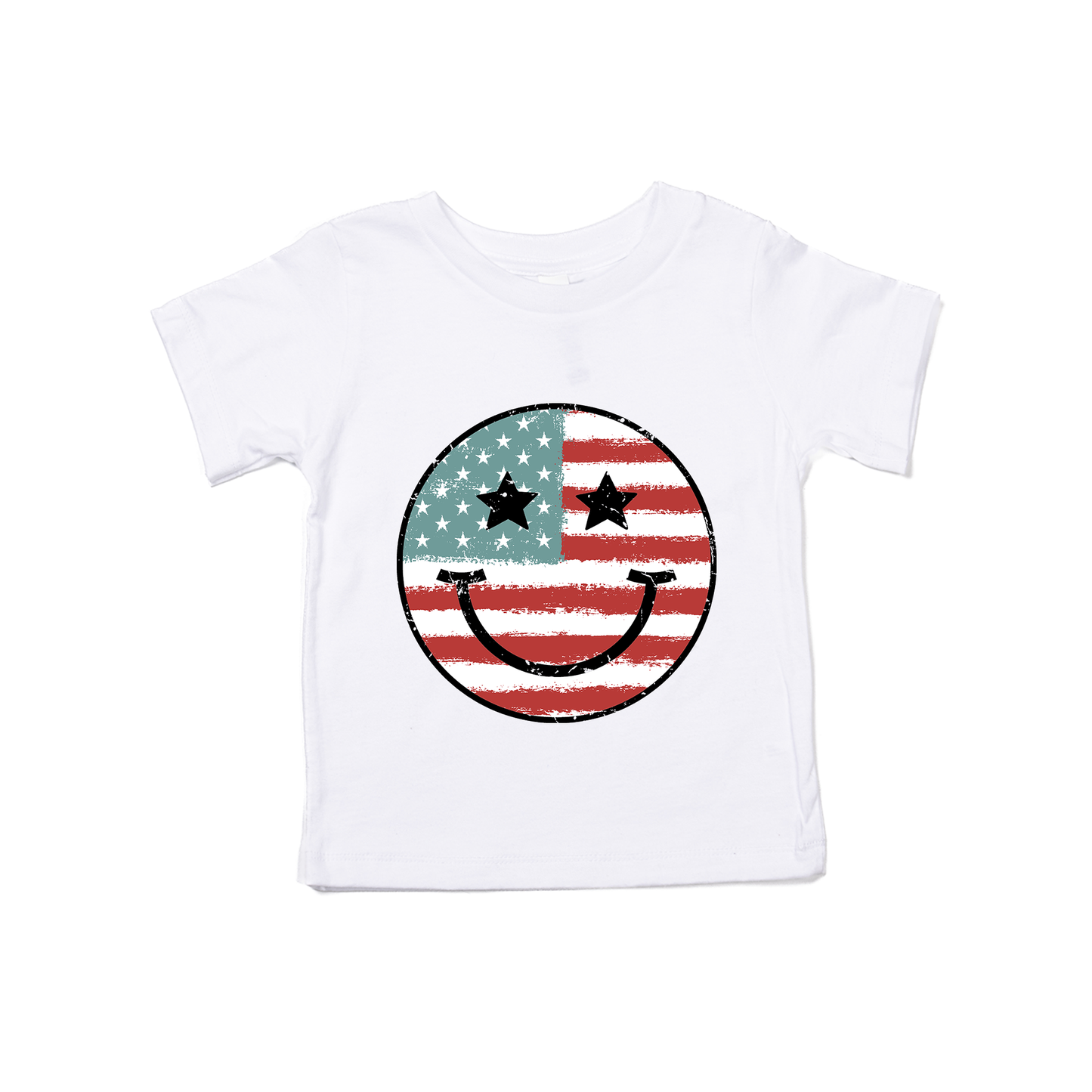 Patriotic Smiley - Kids Tee (White)