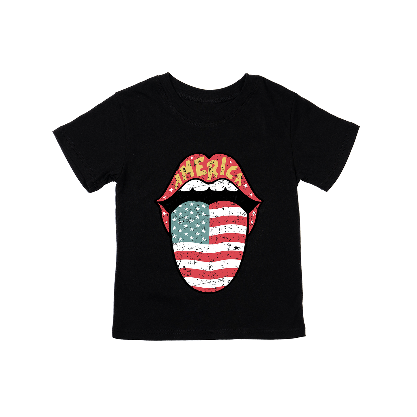 Patriotic Tongue - Kids Tee (Black)