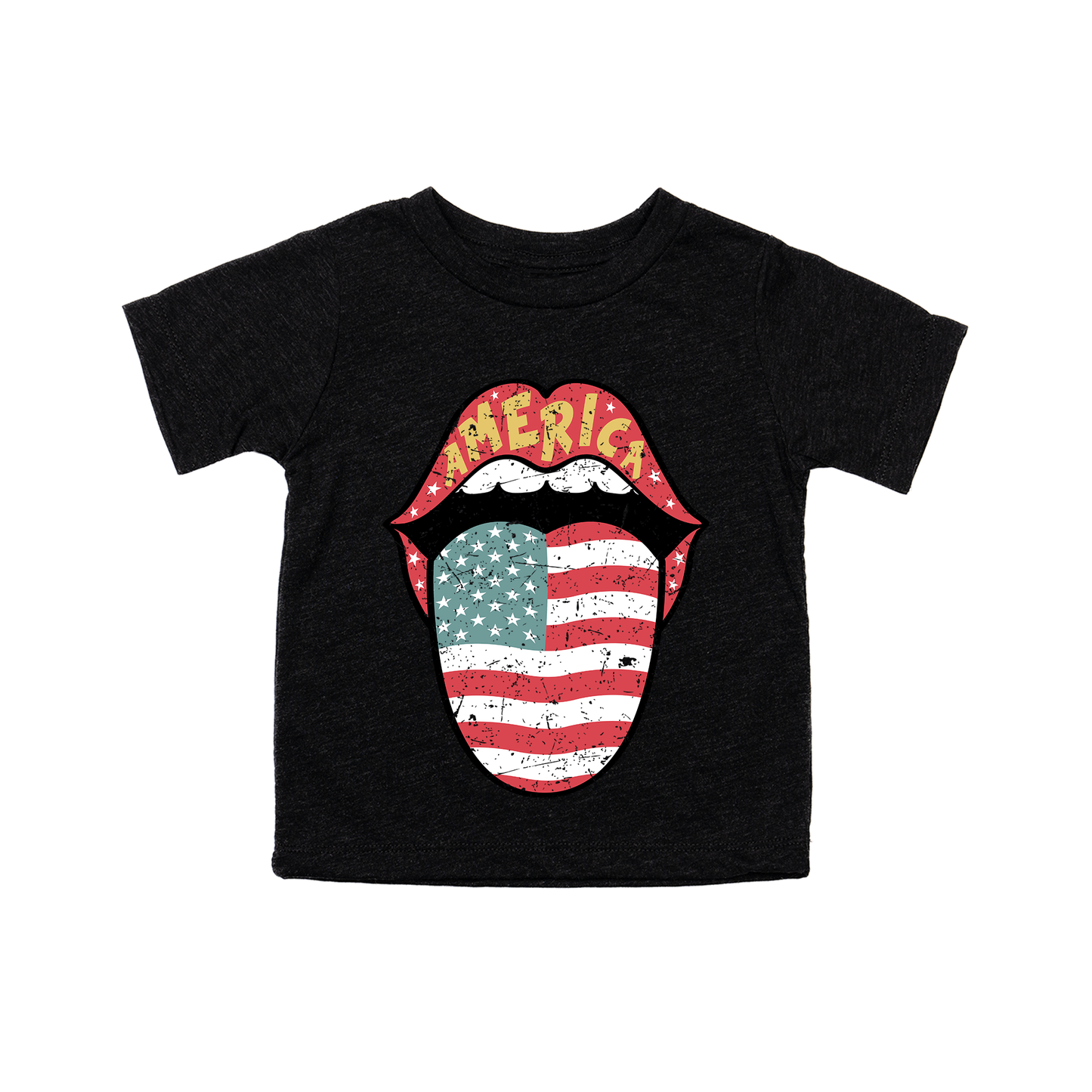 Patriotic Tongue - Kids Tee (Charcoal Black)