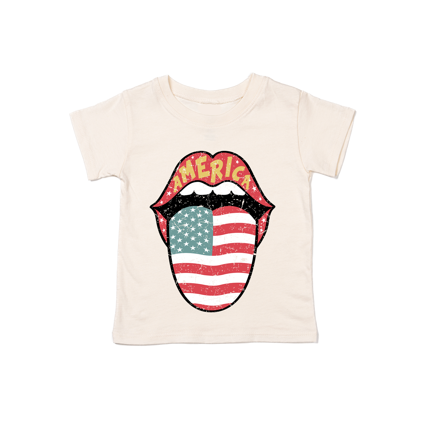 Patriotic Tongue - Kids Tee (Natural)