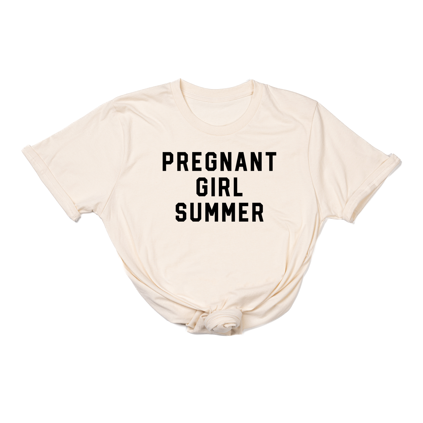 Pregnant Girl Summer (Black) - Tee (Natural)