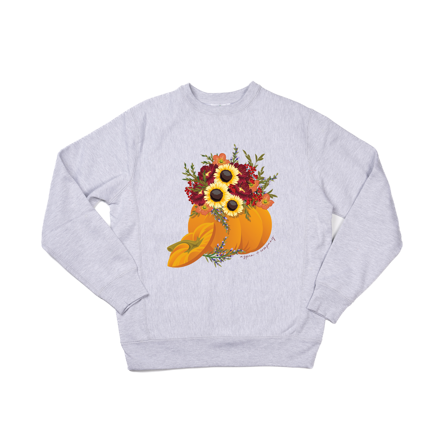 Pumpkin Bouquet - Heavyweight Sweatshirt (Heather Gray)