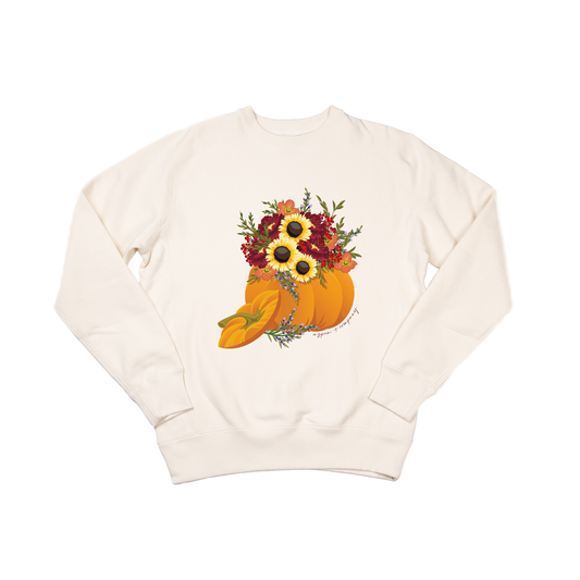 Pumpkin Bouquet - Heavyweight Sweatshirt (Natural)