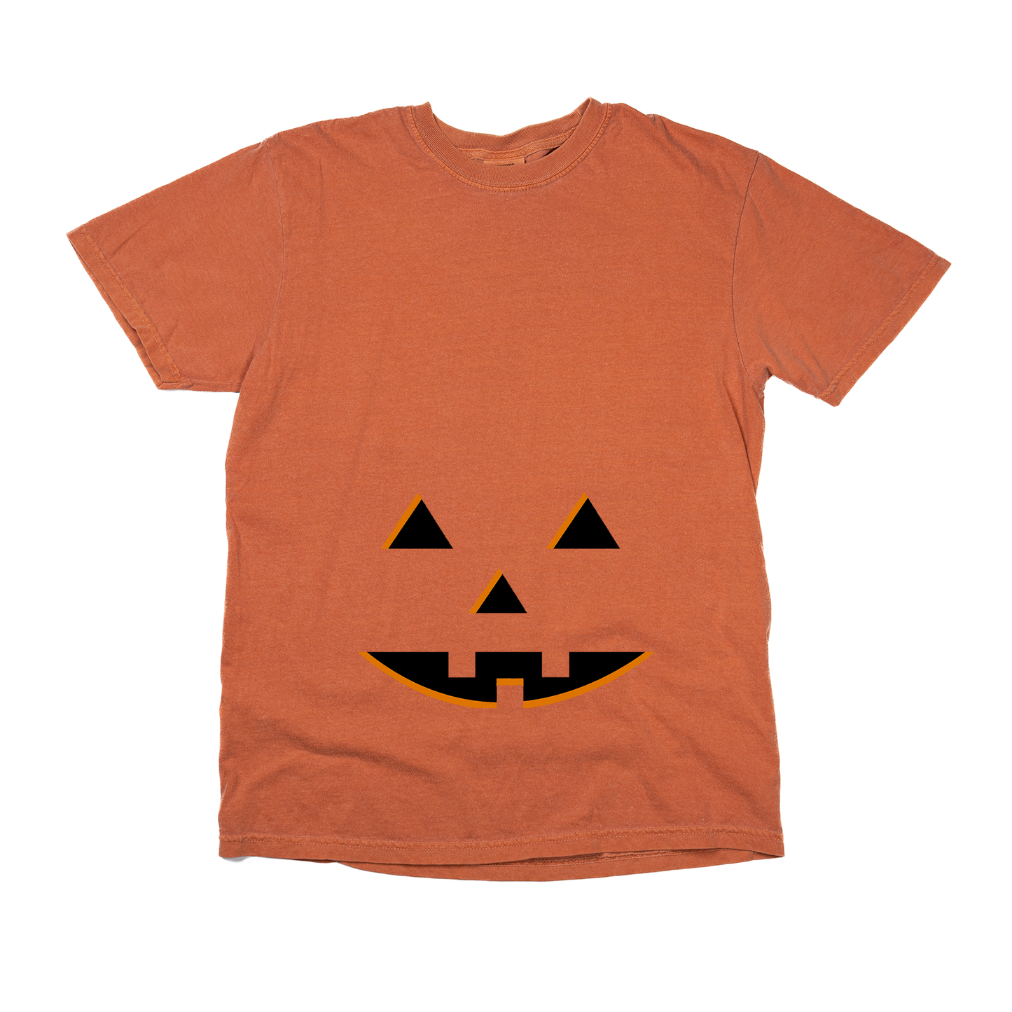 Pumpkin Face (Maternity, Black) - Tee (Vintage Rust, Short Sleeve)