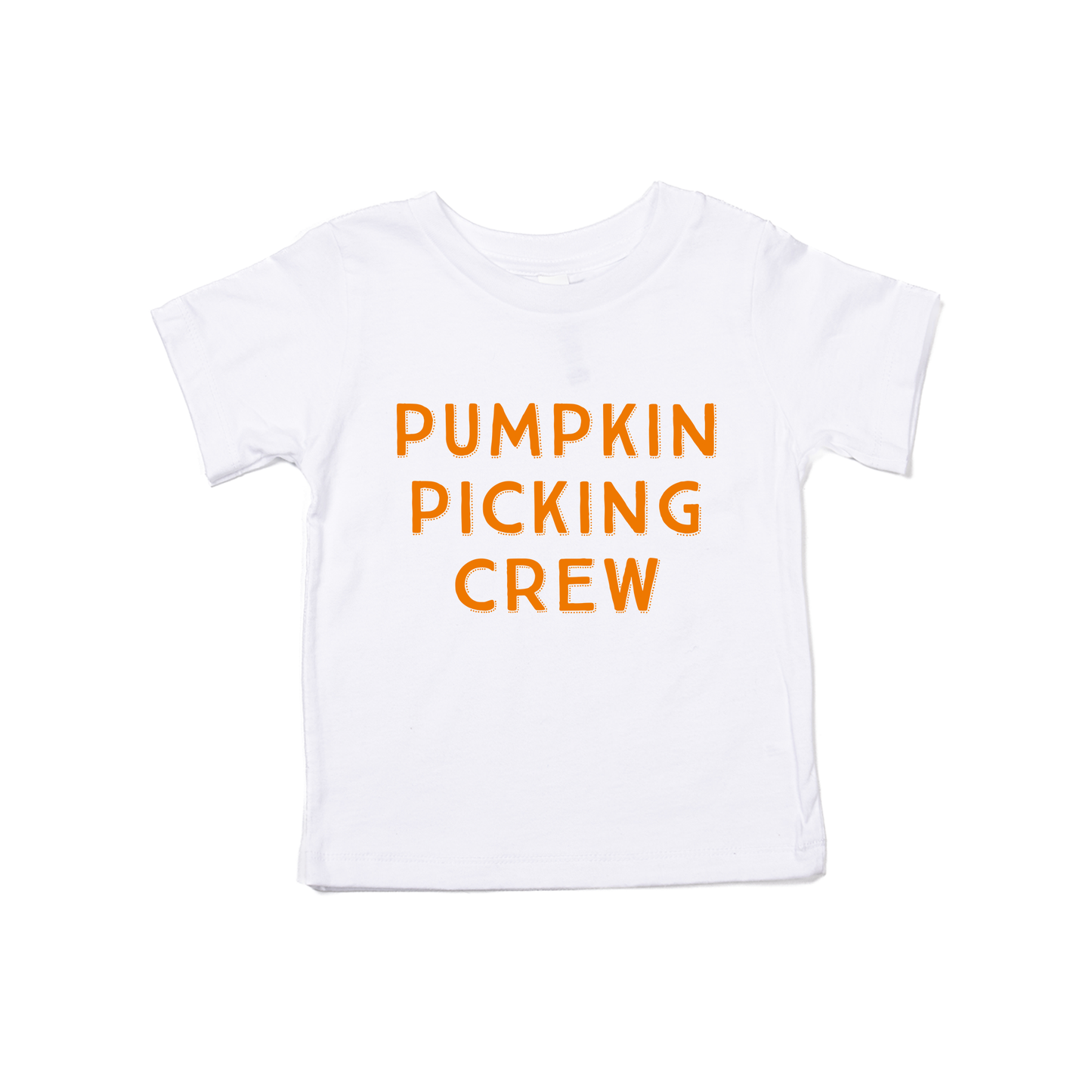 Pumpkin Picking Crew (Pumpkin) - Kids Tee (White)