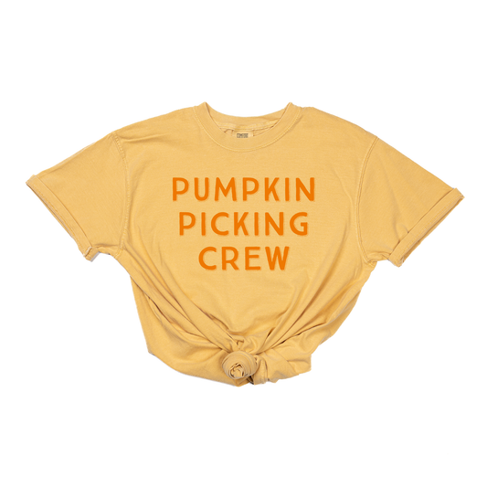Pumpkin Picking Crew (Pumpkin) - Tee (Vintage Mustard, Short Sleeve)