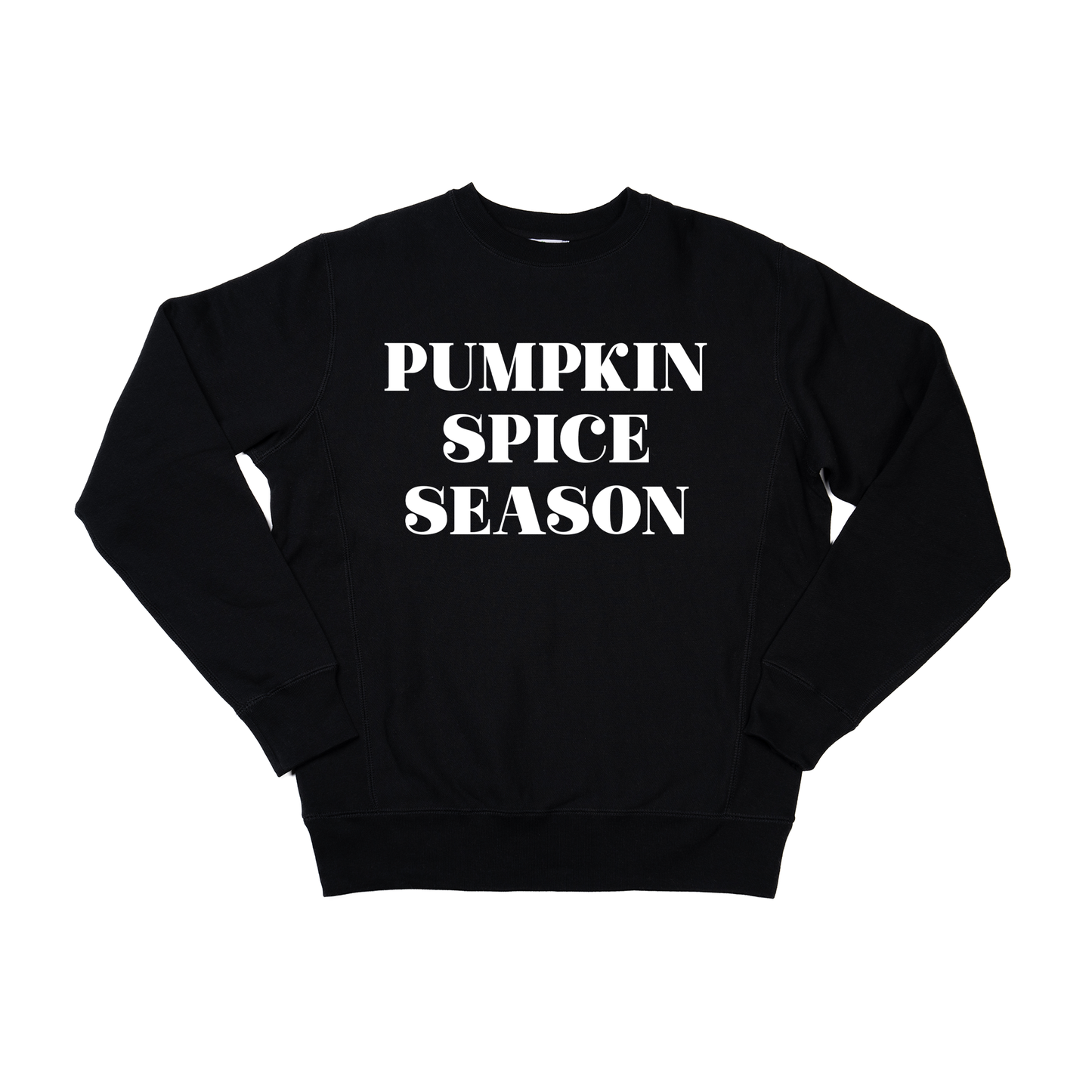 Pumpkin Spice Season (White) - Heavyweight Sweatshirt (Black)