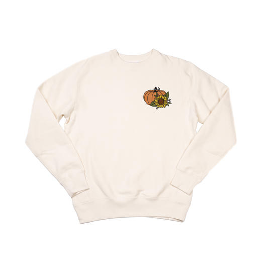 Pumpkin Sunflower (Pocket) - Heavyweight Sweatshirt (Natural)