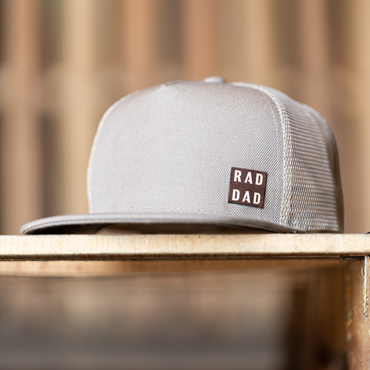 Rad Dad (Leather Patch) - Trucker Hat (Khaki)