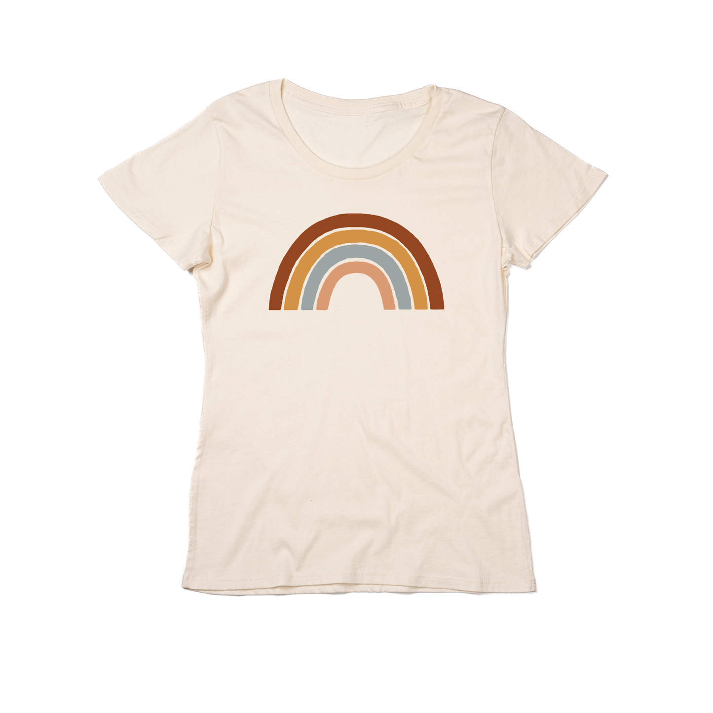 Rainbow (5 Color Options, Color Option #1) - Women's Fitted Tee (Natural)