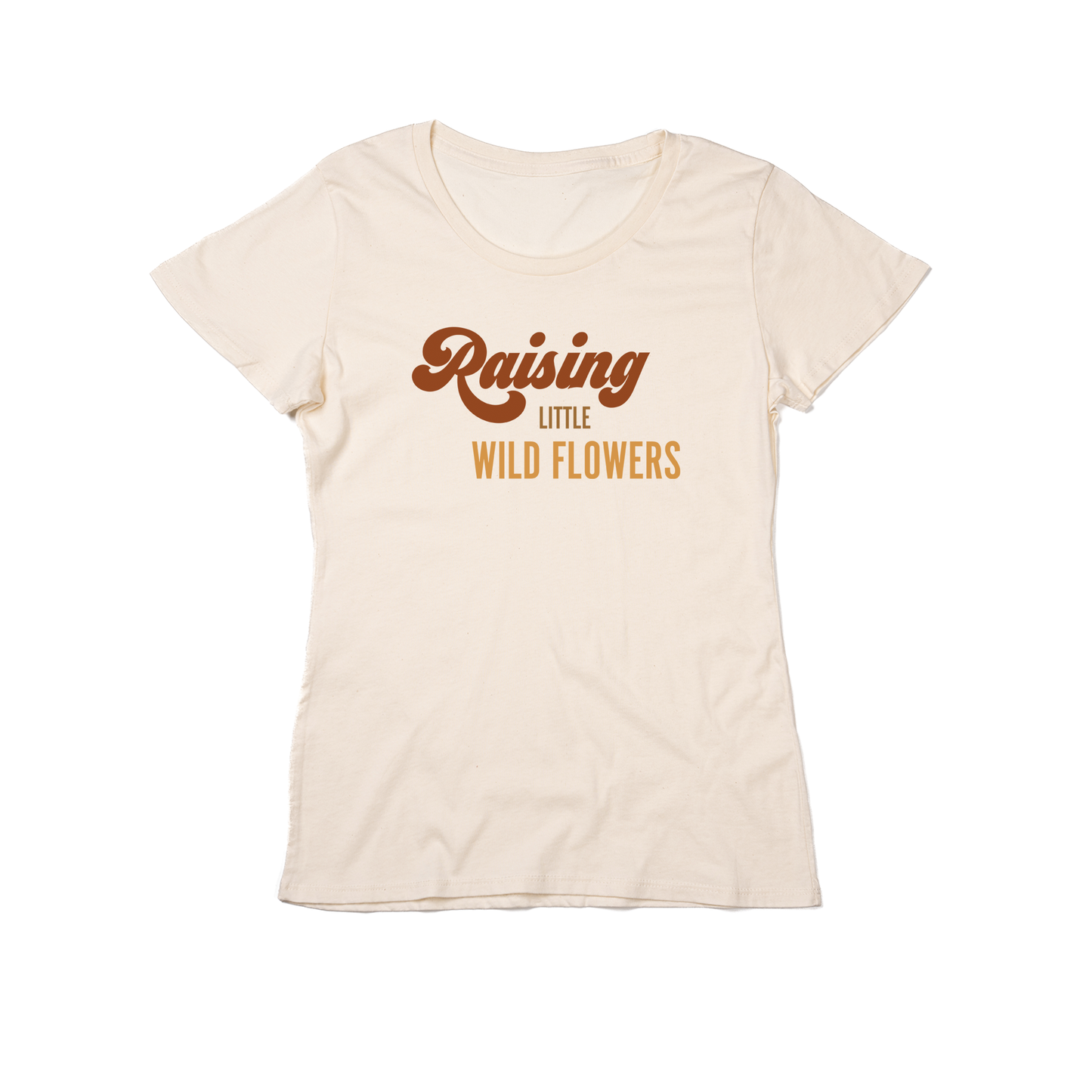 Raising Little Wild Flowers - Women's Fitted Tee (Natural)