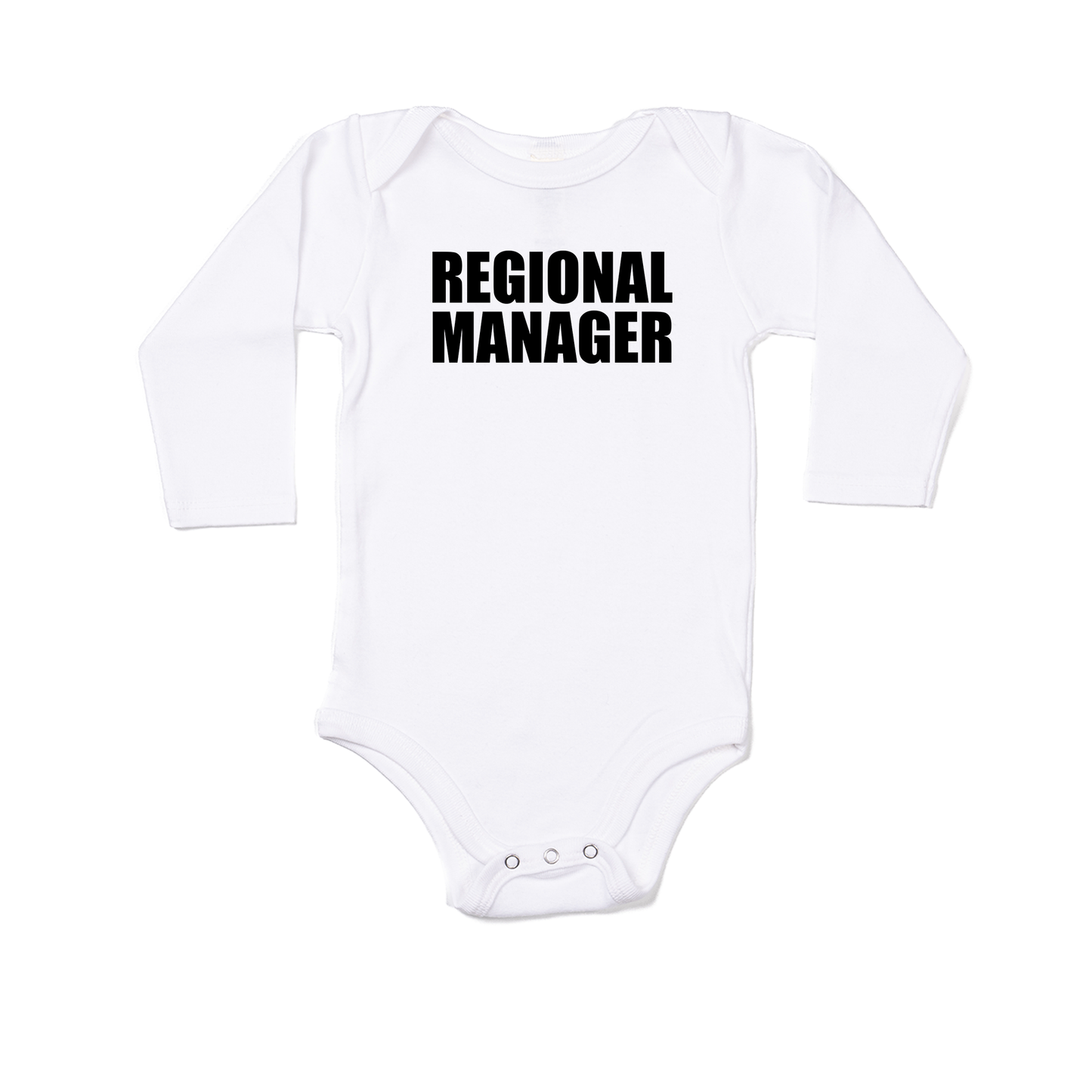 Regional Manager (Black) - Bodysuit (White, Long Sleeve)