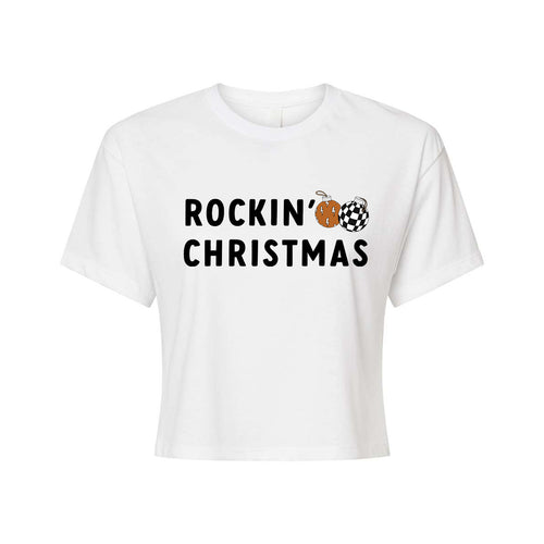 Rockin Christmas - Cropped Tee (White)