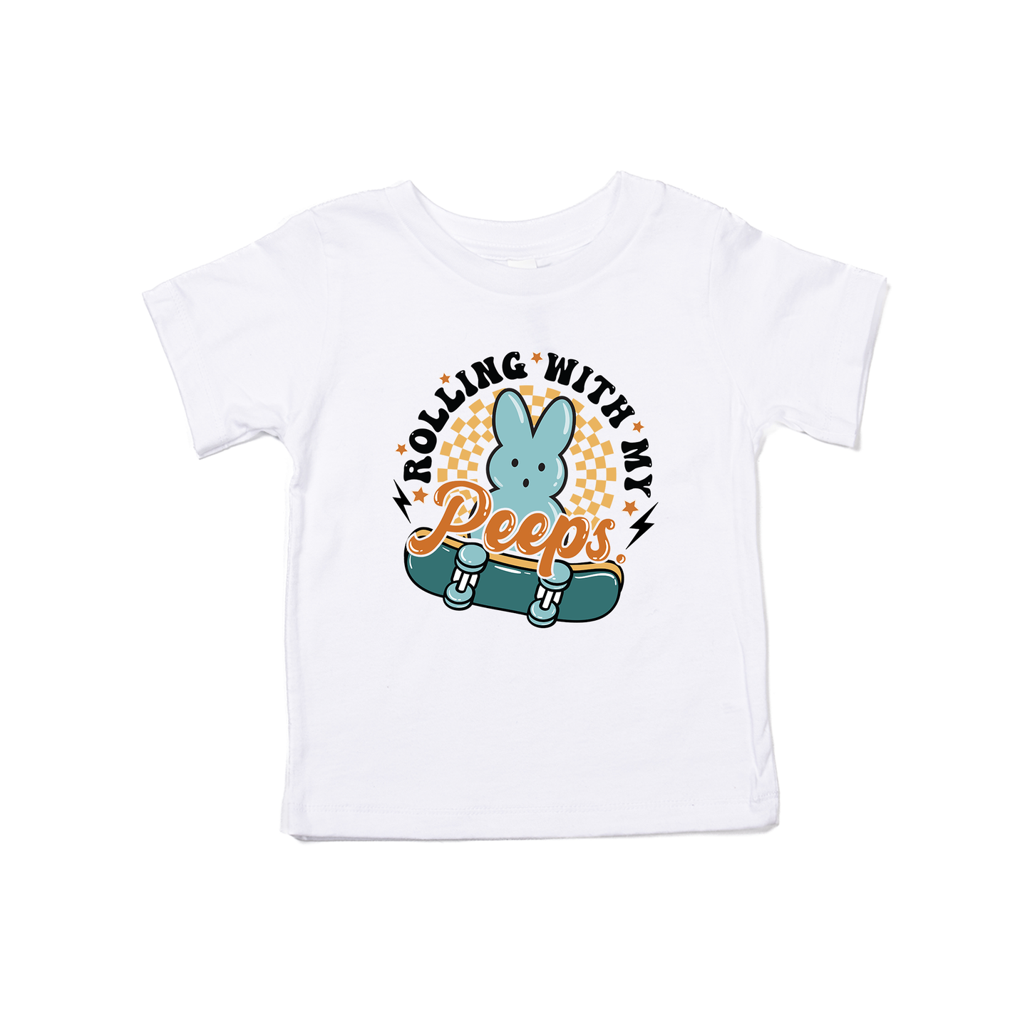 Rolling With My Peeps - Kids Tee (White)