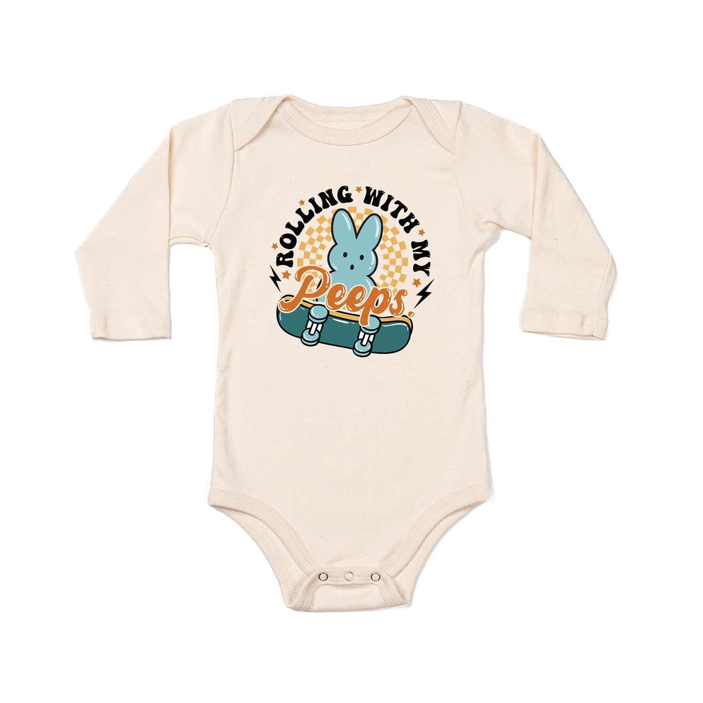 Rolling With My Peeps - Bodysuit (Natural, Long Sleeve)