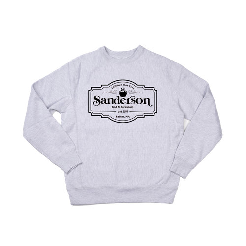Sanderson Bed + Breakfast (Black) - Heavyweight Sweatshirt (Heather Gray)