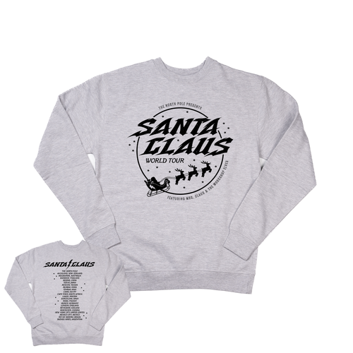 Santa Claus World Tour (Front & Back) - Sweatshirt (Heather Gray)