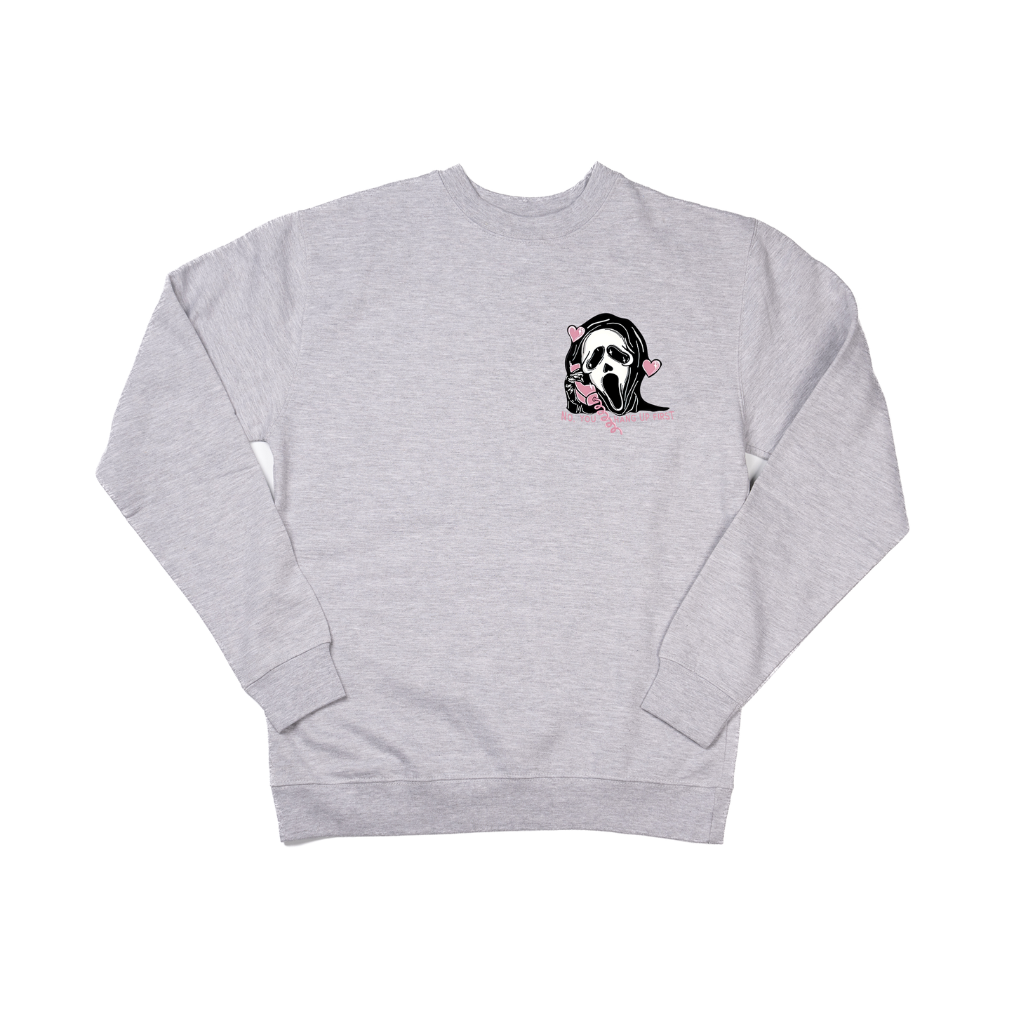 Scream Ghost Face No You Hang Up (Pocket) - Sweatshirt (Heather Gray)