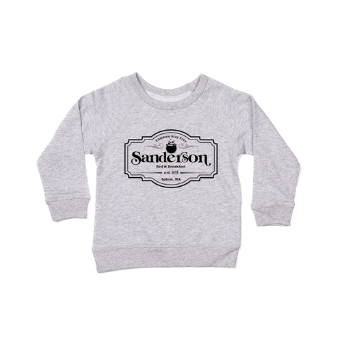 Sanderson Bed + Breakfast (Black) - Kids Sweatshirt (Heather Gray)