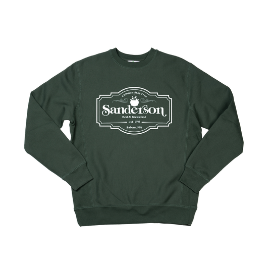 Sanderson Bed + Breakfast (White) - Heavyweight Sweatshirt (Pine)