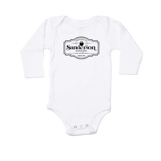 Sanderson Bed + Breakfast (Black) - Bodysuit (White, Long Sleeve)