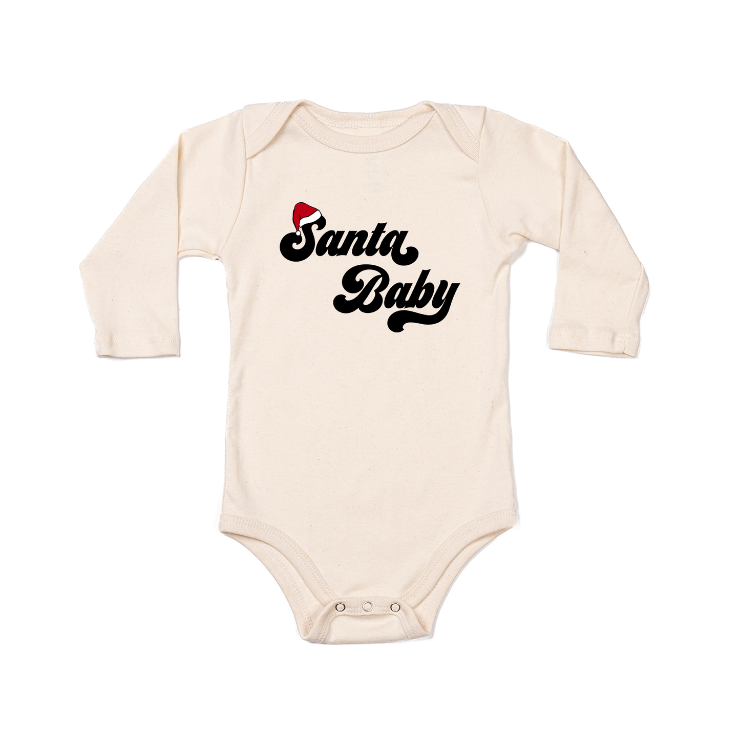 Santa Baby - Bodysuit (Natural, Long Sleeve)