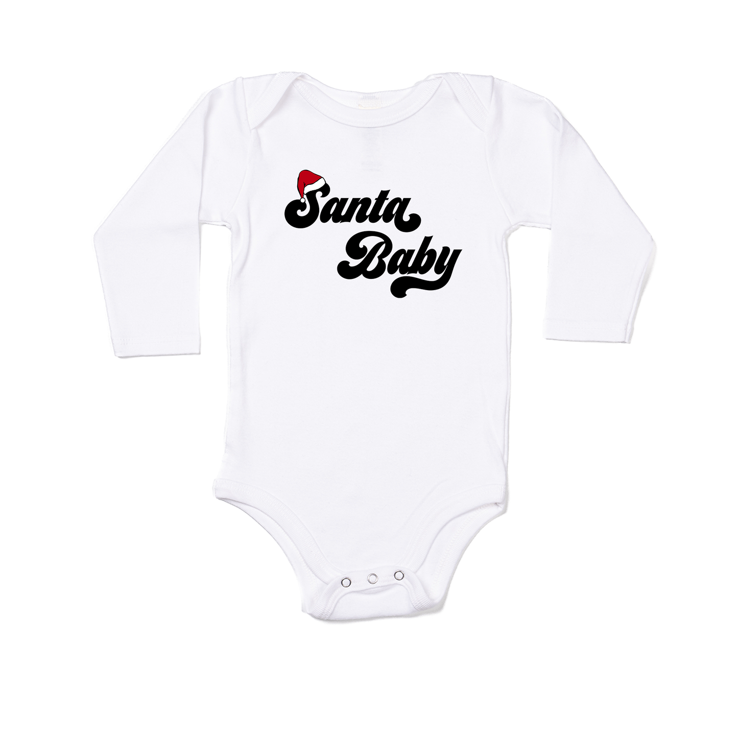 Santa Baby - Bodysuit (White, Long Sleeve)