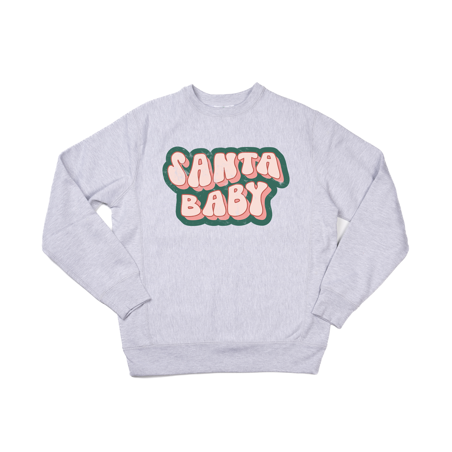 Santa Baby Vintage - Heavyweight Sweatshirt (Heather Gray)