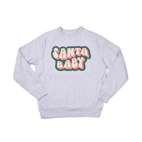 Santa Baby Vintage - Heavyweight Sweatshirt (Heather Gray)