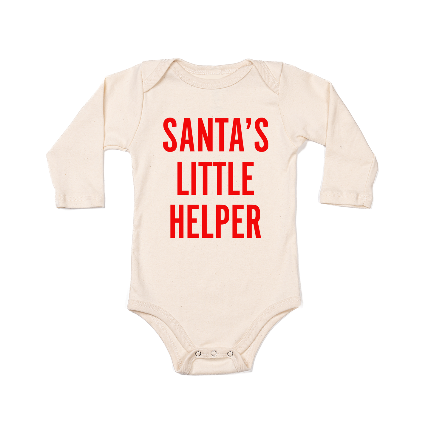 Santa's Little Helper - Bodysuit (Natural, Long Sleeve)