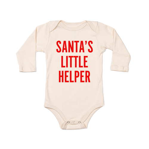 Santa's Little Helper - Bodysuit (Natural, Long Sleeve)