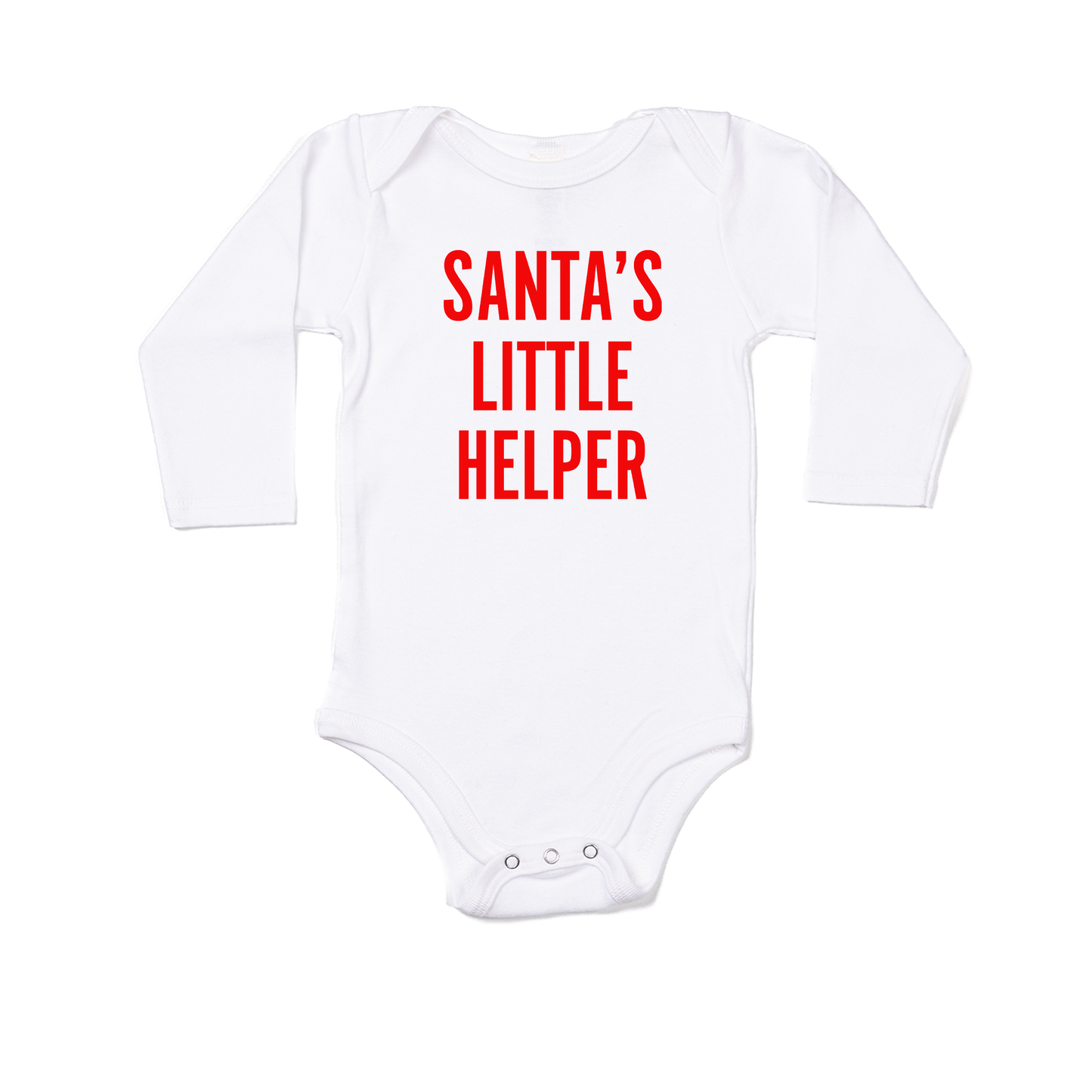 Santa's Little Helper - Bodysuit (White, Long Sleeve)