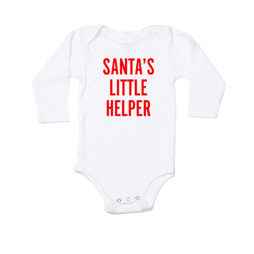 Santa's Little Helper - Bodysuit (White, Long Sleeve)