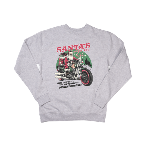 Santa's Midnight Ride (Graphic) - Sweatshirt (Heather Gray)