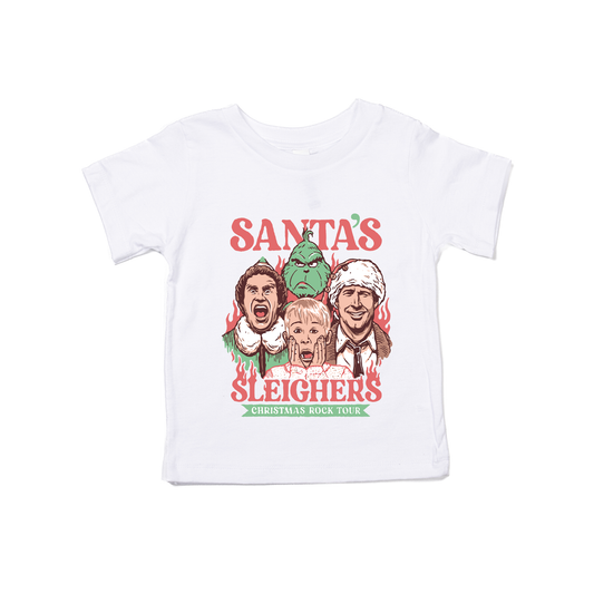 Santa's Sleighers (Graphic) - Kids Tee (White)