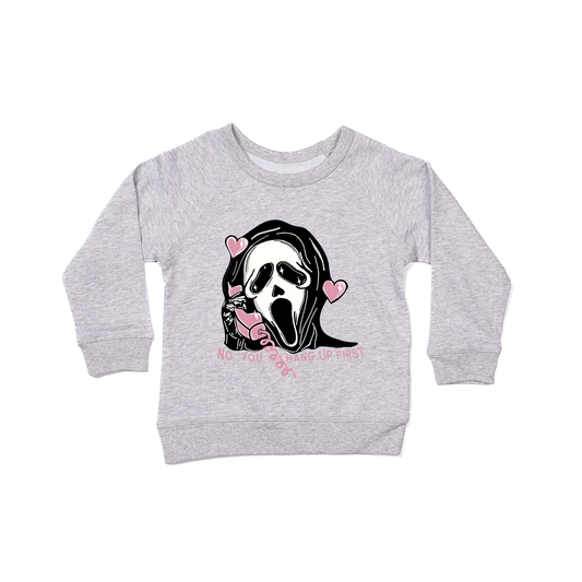 Scream Ghost Face No You Hang Up - Kids Sweatshirt (Heather Gray)