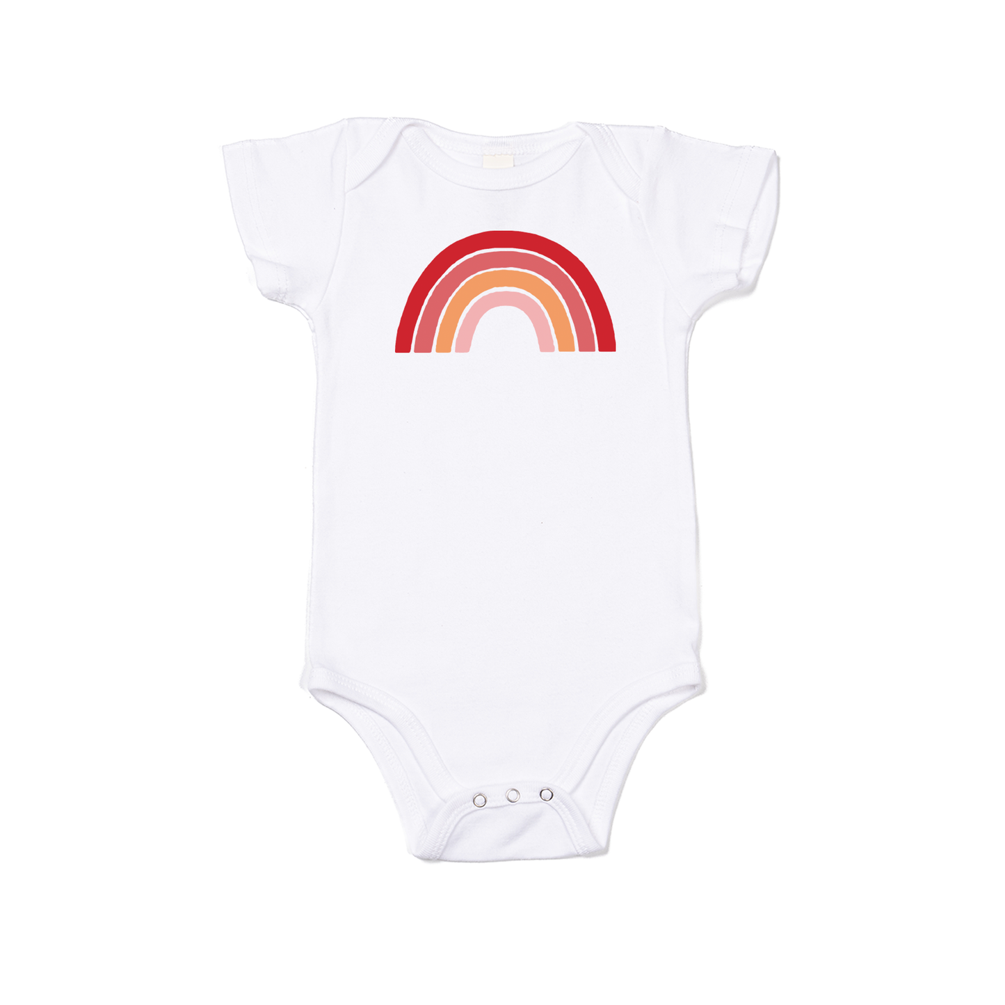 Shades of Red Rainbow - Bodysuit (White, Short Sleeve)