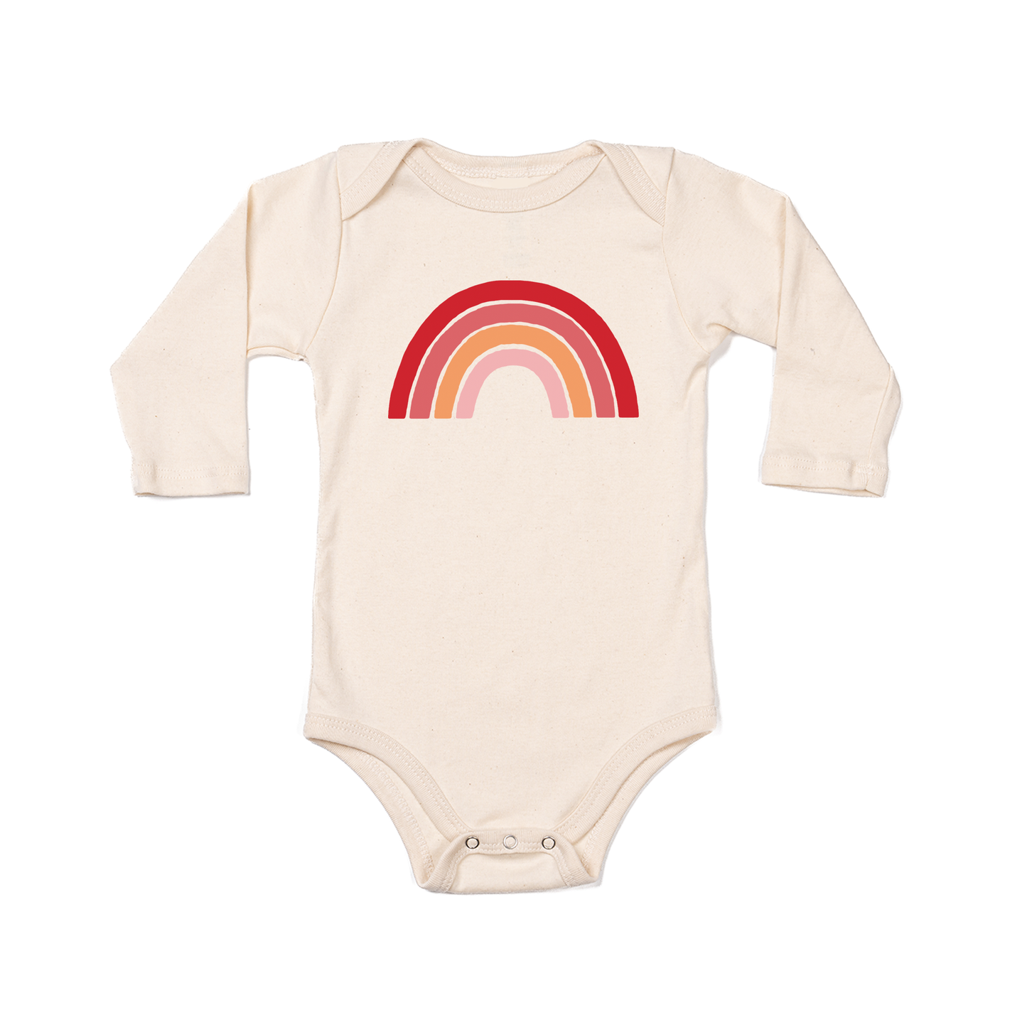 Shades of Red Rainbow - Bodysuit (Natural, Long Sleeve)