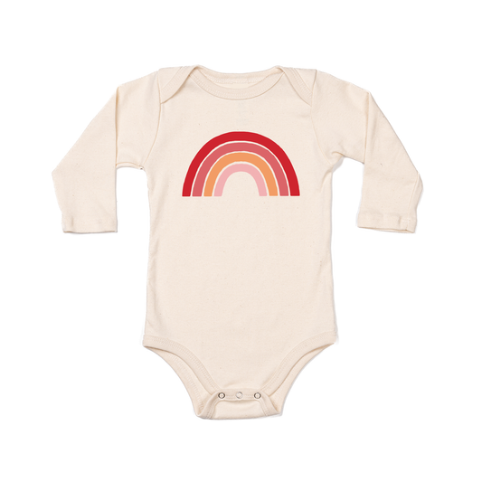 Shades of Red Rainbow - Bodysuit (Natural, Long Sleeve)