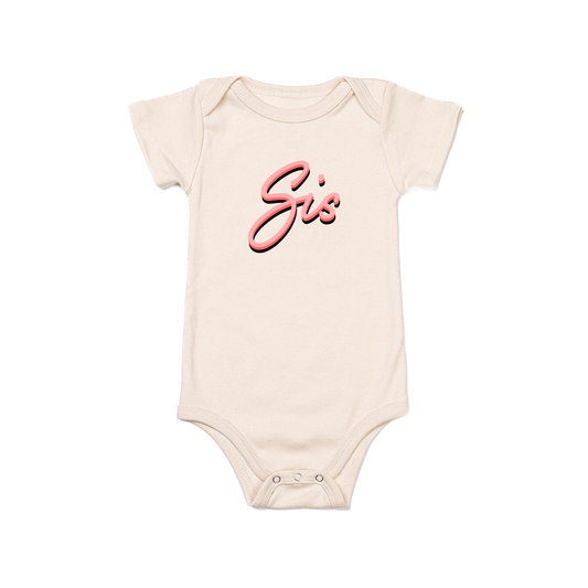 Sis (90's Inspired, Pink) - Bodysuit (Natural, Short Sleeve)