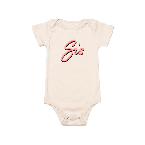Sis (90's Inspired, Pink) - Bodysuit (Natural, Short Sleeve)