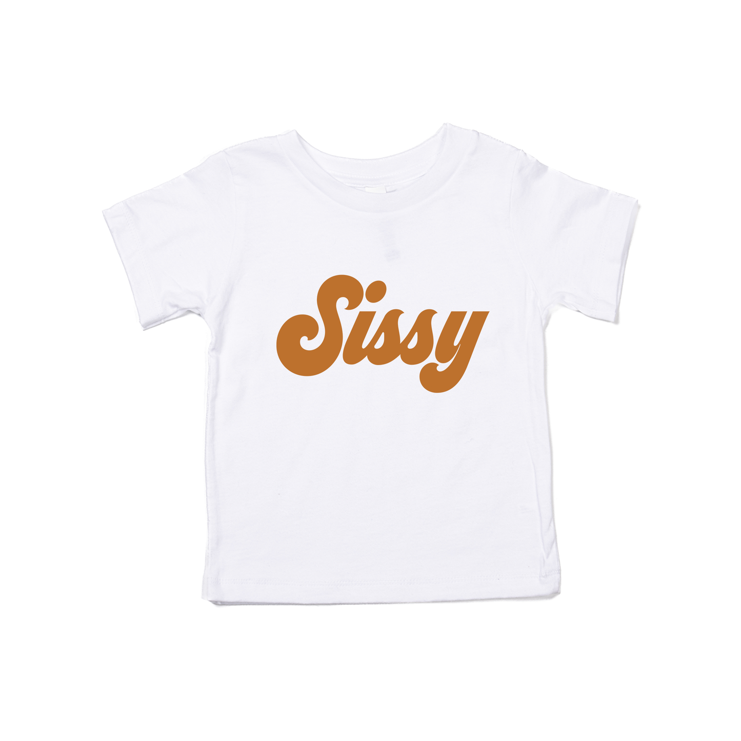 Sissy (Retro, Camel) - Kids Tee (White)