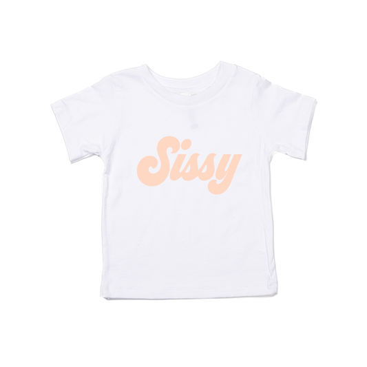 Sissy (Retro, Peach) - Kids Tee (White)