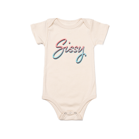 Sissy (90's Inspired, Pink/Blue) - Bodysuit (Natural, Short Sleeve)