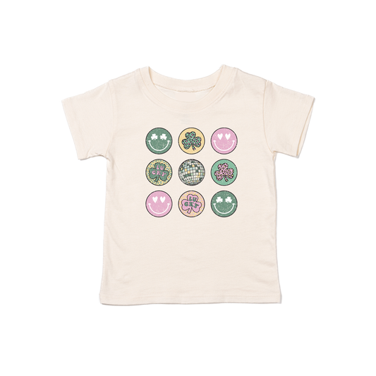 Smiley Clover Disco (St. Patrick's) - Kids Tee (Natural)