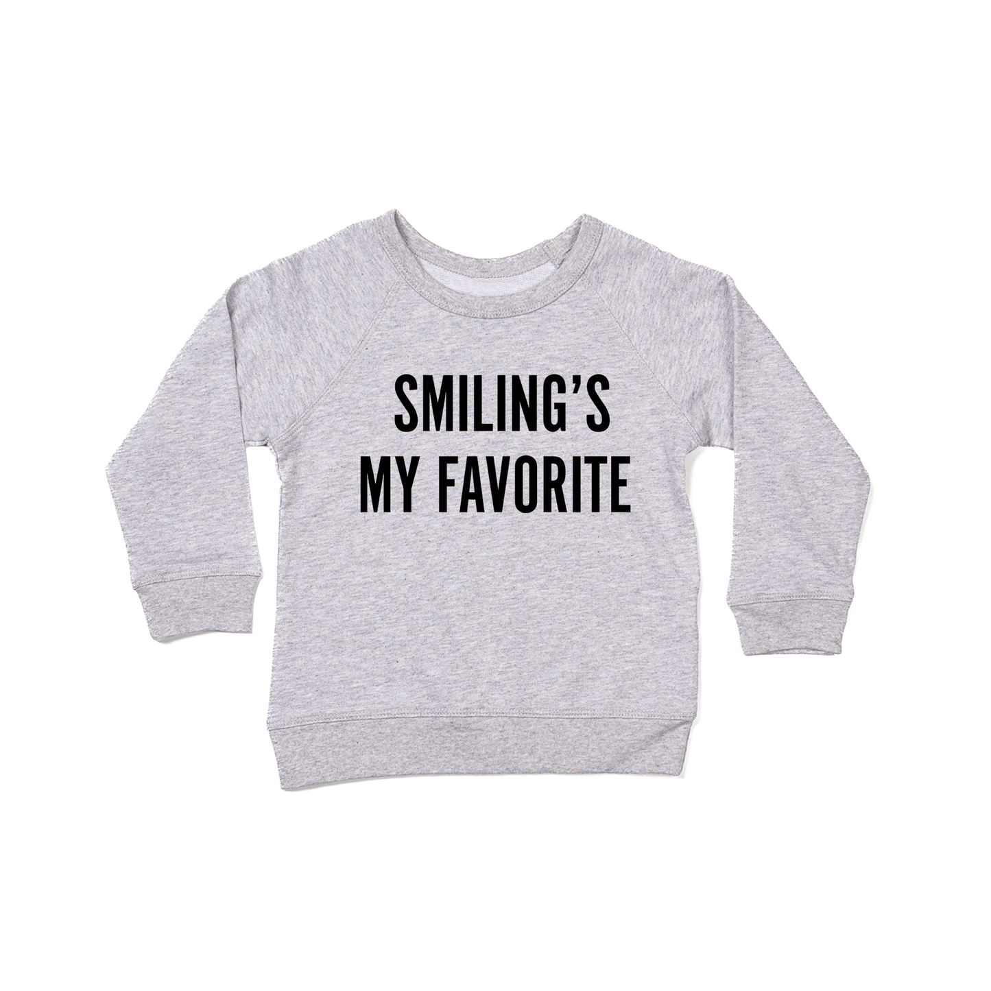 Smiling's My Favorite (Black) - Kids Sweatshirt (Heather Gray)