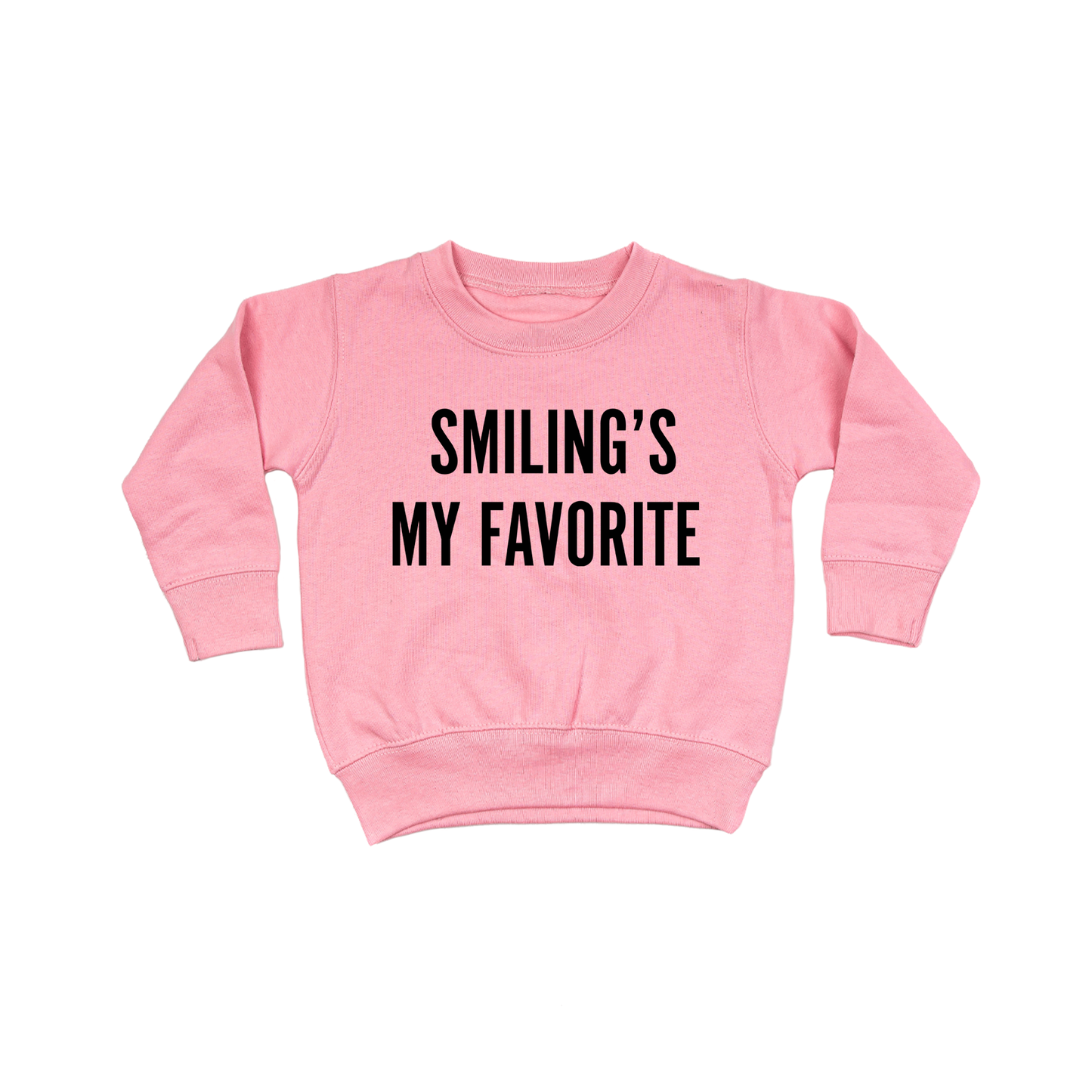 Smiling's My Favorite (Black) - Kids Sweatshirt (Pink)