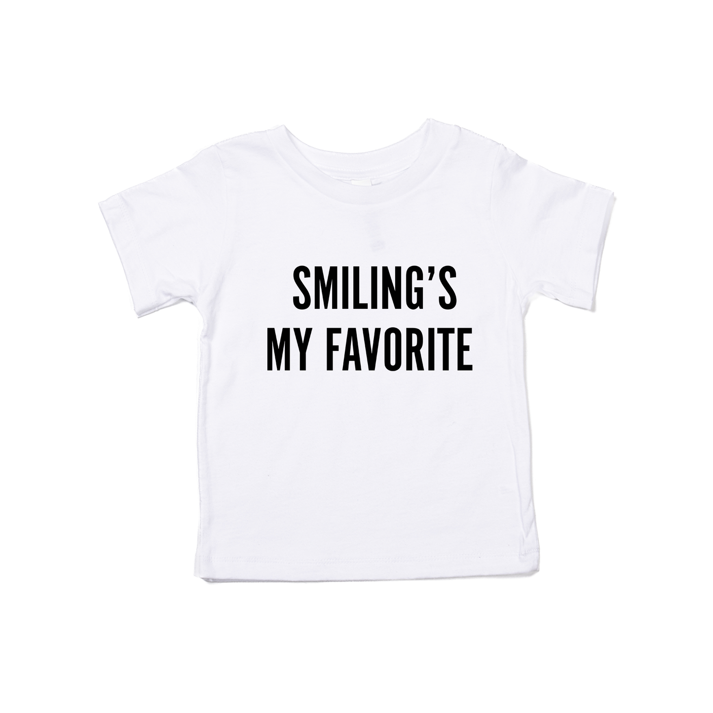 Smiling's My Favorite (Black) - Kids Tee (White)